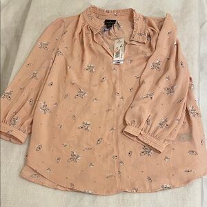Worthington Peach Floral Blouse